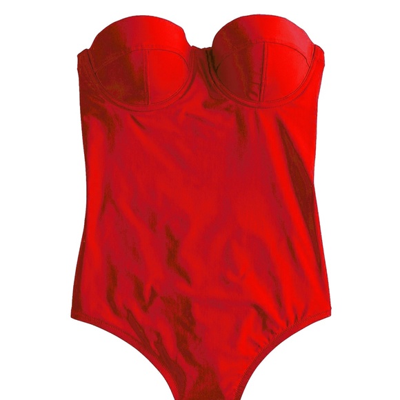 red one piece swimsuit underwire